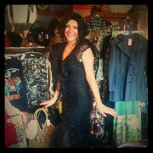 Vintage 80' s party dress hour glass figure